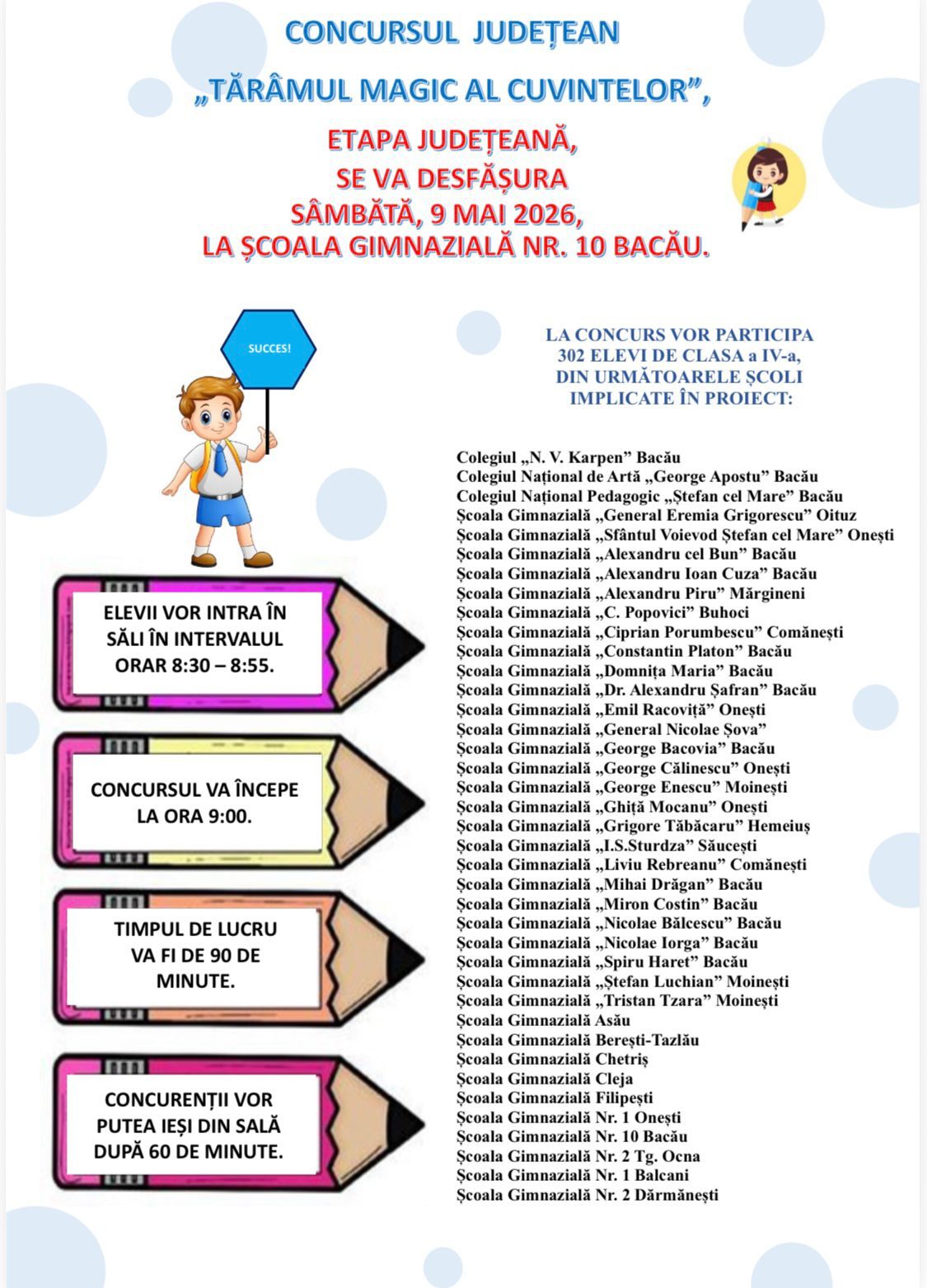 Concurs județean ,,Tărâmul magic al cuvintelor”