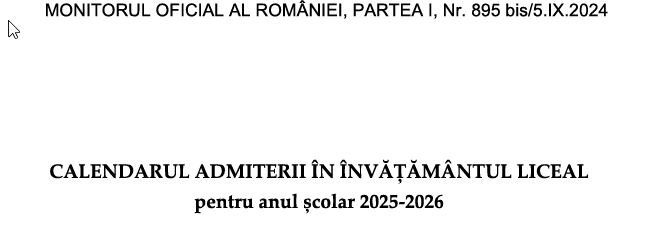 Admitere clasa a IX-a, regim intensiv